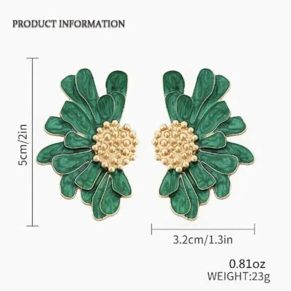 🔅🆕🔅 BoHo Pink White Black Green Daisy Flower Earrings✨ - Picture 9 of 13